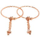 Rose Gold-Plated  Peacock White Cubic Zirconia Stone studded Bracelets (Set Of 2)