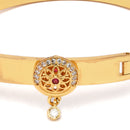 Gold-Plated Flower Shaped White Cubic Zirconia Stone studded Bracelet