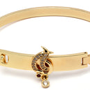 Gold-Plated Intertwined White & Red American Diamond studded Bracelet