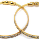 Gold-Plated Heart Shaped Engraved Bangle  Bracelets (Set Of 2)