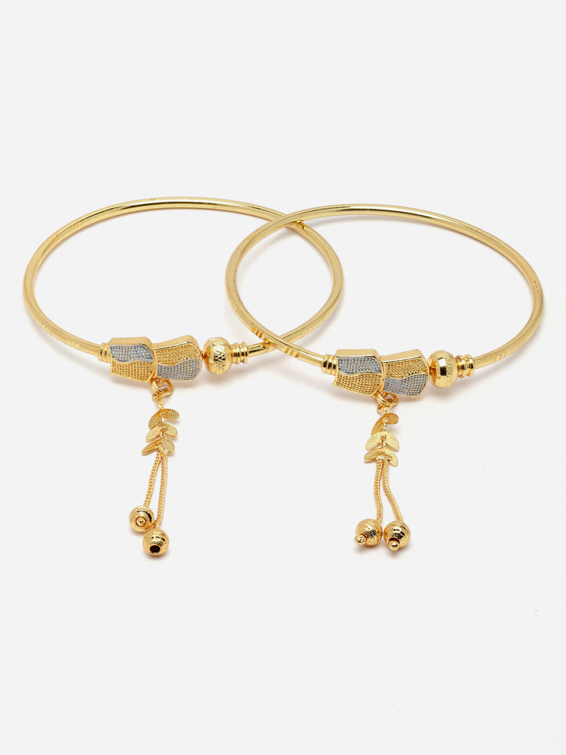 Gold-Plated Handcrafted Kada Bracelets (Set Of 2)