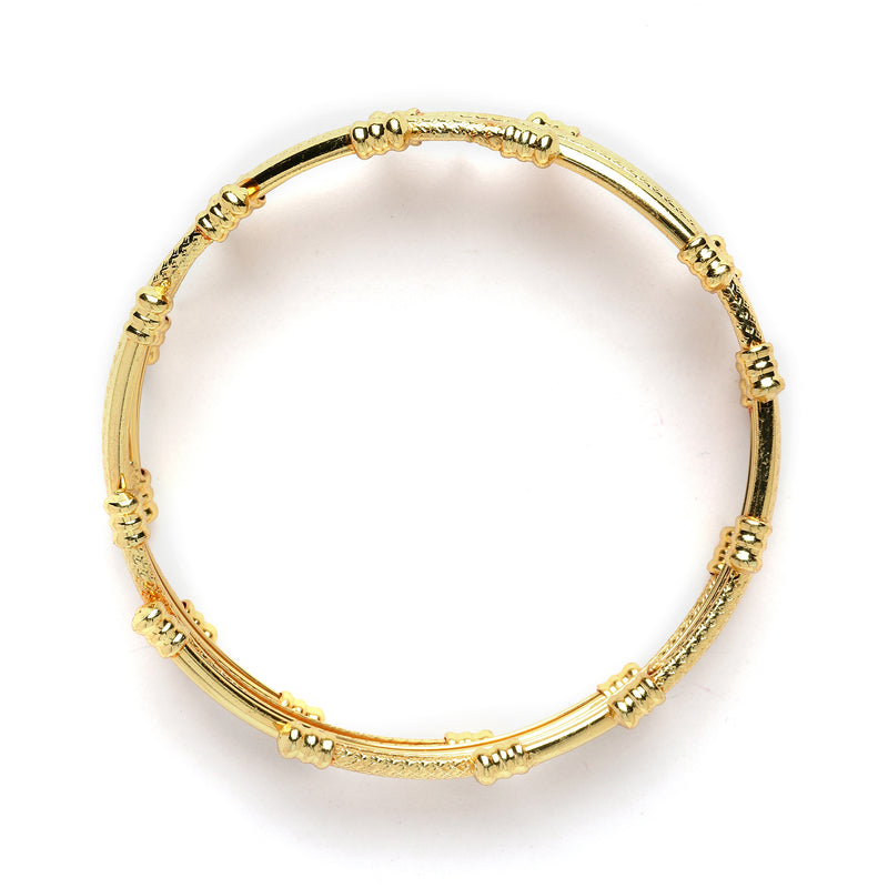 Set Of 2 Gold-Plated Classic Traditional Ethnic Handcrafted Bangles