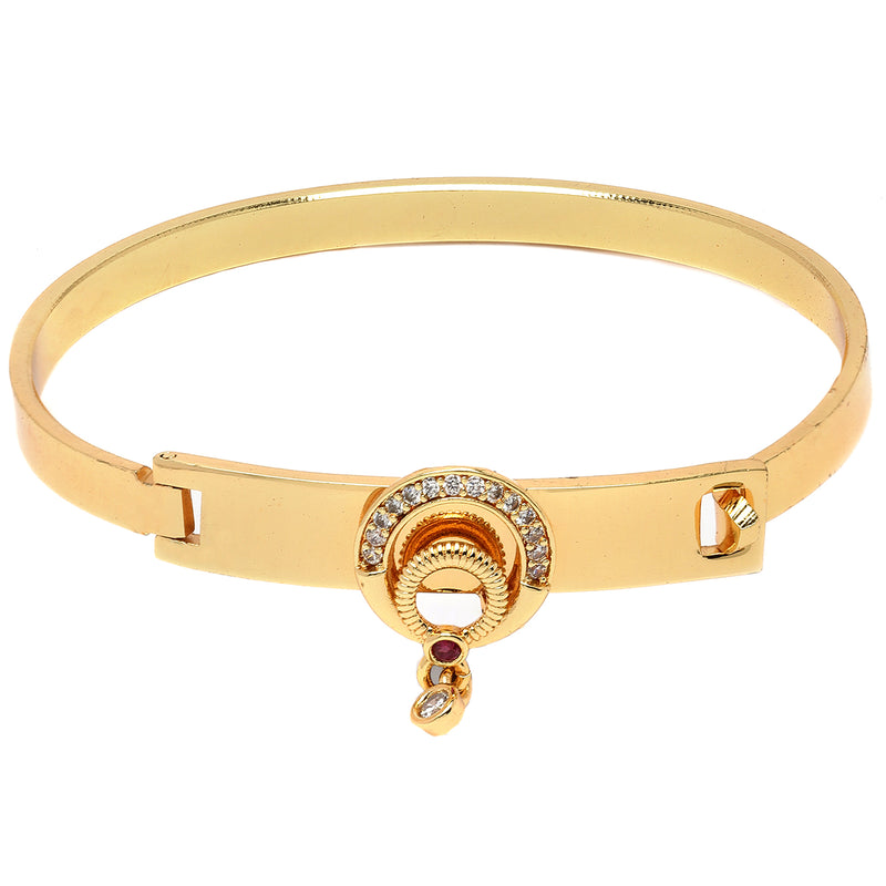 Gold-Plated White & Red Cubic Zirconia Stone studded Bracelet