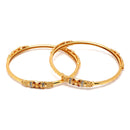 Set Of 2 Gold-Plated Red American Diamond studded Flower Shaped Bangles