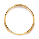 Set Of 2 Gold-Plated Red American Diamond studded Flower Shaped Bangles