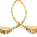 Gold-Plated White Cubic Zirconia studded Bangle Bracelets (Set Of 2)