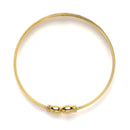 Gold-Plated Classic Textured Bangle Bracelets (Set Of 2)