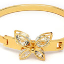 Gold-Plated Butterfly Shaped White Cubic Zirconia Stone studded Kada Bracelet