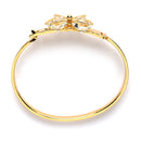 Gold-Plated Butterfly Shaped White Cubic Zirconia Stone studded Kada Bracelet