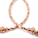 Rose Gold-Plated  Square Shaped White Cubic Zirconia Stone Studded Bracelets (Set Of 2)