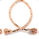 Rose Gold-Plated Flower Shaped White Cubic Zirconia studded Bangle Bracelets (Set Of 2)
