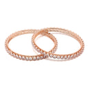 Set Of 2 Rose Gold-Plated White American Diamond studded Handcrafted Bangles