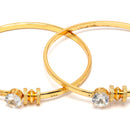 Gold-Plated White Cubic Zirconia Stone studded Bangle Bracelet