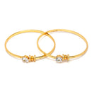 Gold-Plated White Cubic Zirconia Stone studded Bangle Bracelet