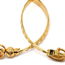 Gold-Plated Intricate Leaf Bangle Bracelets (Set Of 2)