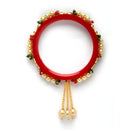 Set Of 4 Gold-Plated Champagne Pearl Tassel Handcrafted Non Allergic Bangles