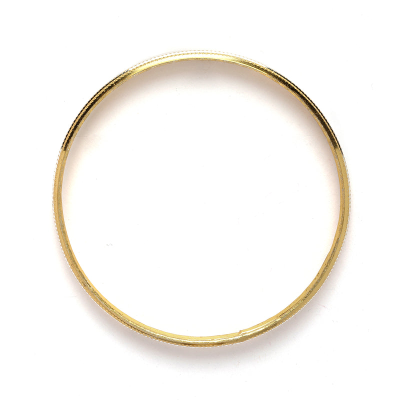 Set Of 4 Gold-Plated Traditional Dual Toned Gold & Silver Handcrafted Classic Bangles
