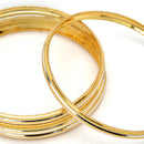 Set Of 4 Gold-Plated Traditional Dual Toned Gold & Silver Handcrafted Classic Bangles