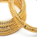 Set Of 4 Gold-Plated Classic Traditional Textured Handcrafted Bangles