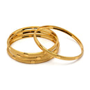 Set Of 4 Gold-Plated Classic Textured Handcrafted Bangles