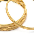 Set Of 4 Gold-Plated Classic Textured Handcrafted Bangles
