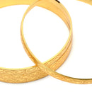 Set Of 4 Gold-Plated Floral Vine Textured Handcarfted Classic Bangles