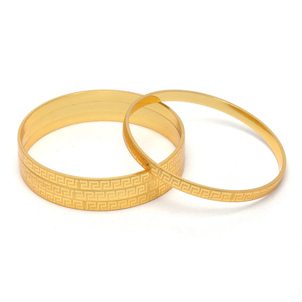 Set Of 4 Gold-Plated Maze Textured Handcarfted Classic Bangles