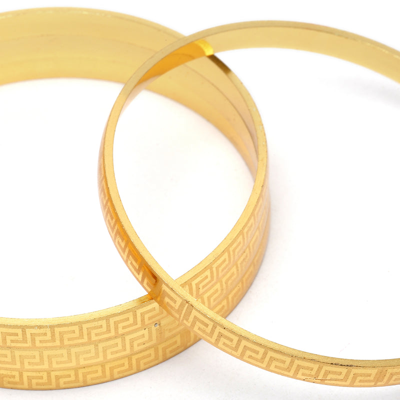 Set Of 4 Gold-Plated Maze Textured Handcarfted Classic Bangles
