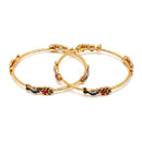 Set Of 12 Gold-Plated Classic Textured Multi Design Handcrafted Bangles