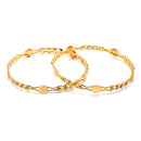 Set Of 12 Gold-Plated Classic Textured Multi Design Handcrafted Bangles