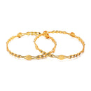 Set Of 12 Gold-Plated Classic Textured Multi Design Handcrafted Bangles
