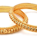 Set Of 10 Gold-Plated Classic Textured Multi Design Handcrafted Bangles