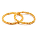 Set Of 12 Gold-Plated Classic Textured Multi Design Handcrafted Bangles