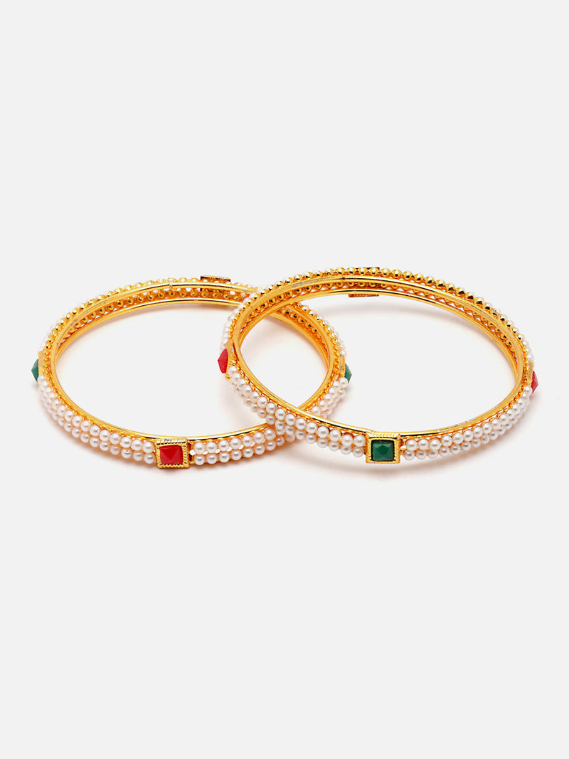 Set Of 12 Gold-Plated Classic Textured Multi Design Handcrafted Bangles