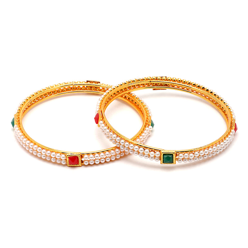 Set Of 12 Gold-Plated Classic Textured Multi Design Handcrafted Bangles