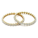Set Of 6 Gold-Plated White American Diamond studded Dual Toned Multi Design Bangles