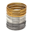 Gold, Silver & Black Toned Classic Bangles Jewellery Set (Combo Of Set Of 3)