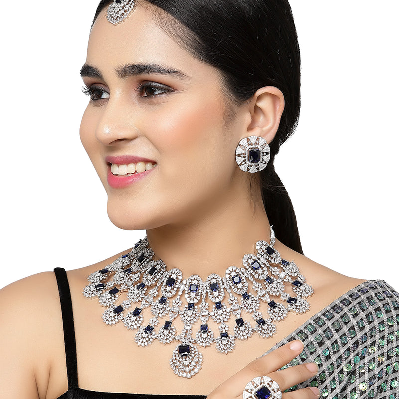 Kiara Advani Inspired Wedding Jewellery Set - NAVY BLUE