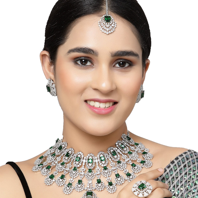 Kiara Advani Inspired Wedding Jewellery Set - GREEN