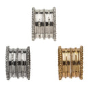 Gold, Silver & Black Toned Classic Intricate Textured Bangles Jewellery Set (Combo Of Set Of 3)