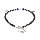 Rhodium Plated Silver Toned Butterfly Shaped Evil Eye Studded Charm Anklets