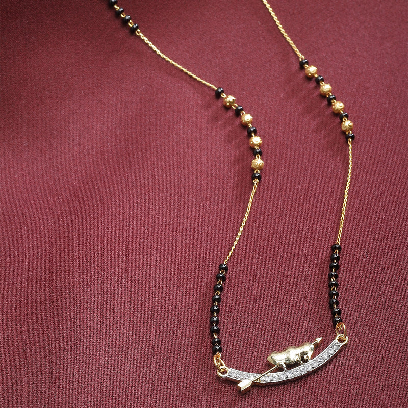 Heart Sharped Designer Gold Plated Mangalsutra Style  Pendant Jewellery For Women