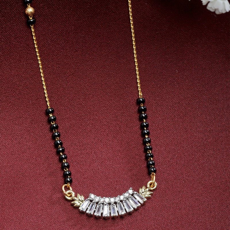 Heart Sharped Designer Gold Plated Mangalsutra Style  Pendant Jewellery For Women