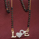 Heart Sharped Designer Gold Plated Mangalsutra Style  Pendant Jewellery For Women