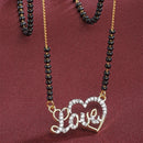 Heart Sharped Designer Gold Plated Mangalsutra Style  Pendant Jewellery For Women