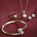 Gold-Plated American Diamond Studded Jewellery Set Combo
