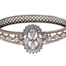 Rose Gold-Plated Black Toned White American Diamond Studded  Bracelet