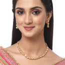 Gold-Plated White Kundan Studded Necklace with Earrings Jewellery set