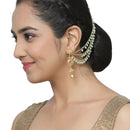 Gold-Plated Sea Green Pearls studded Ear Chains