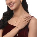 Rose Gold-Plated White American Diamond studded Star Shaped Jewellery Set